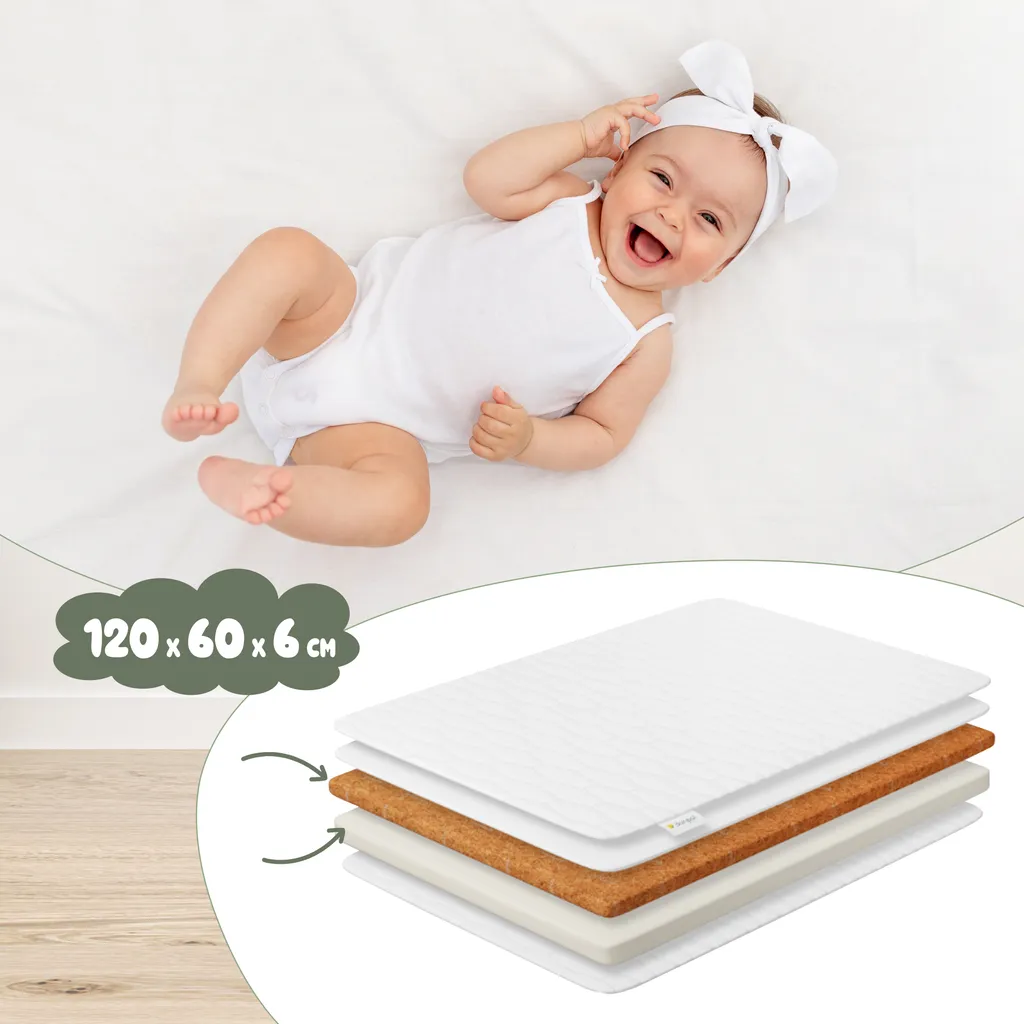Lit Bébé 2 en 1 iGlobal 120x60 Blanc - Transformable en Lit Junior