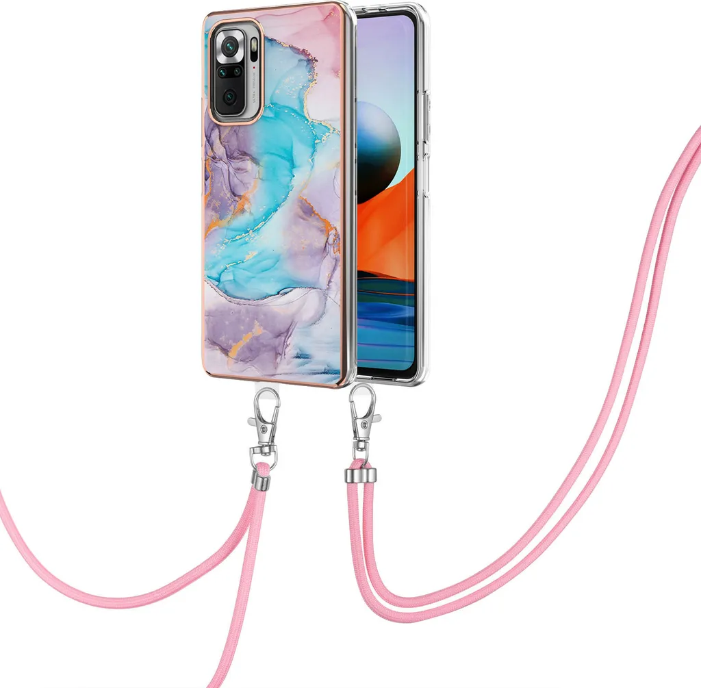 Custodia Xiaomi Redmi Note 10 Pro Blu con Tracolla - Must-Have Estate