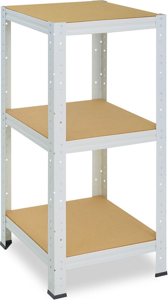 shelfplaza HOME 90x30x30 cm Schwerlastregal in weiß mit 3 Böden und 175 kg Traglast pro Boden