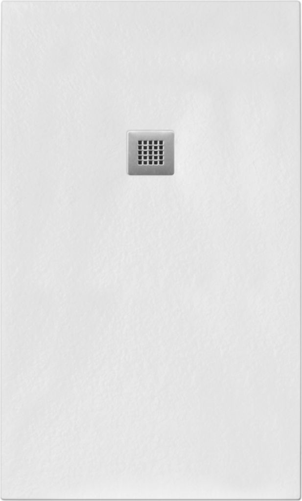 Duschwanne 65x105 cm Vulcano Line Slim Weiß aus Kunstharz und Marmorpulver mit freiem Abfluss - FRASCIO