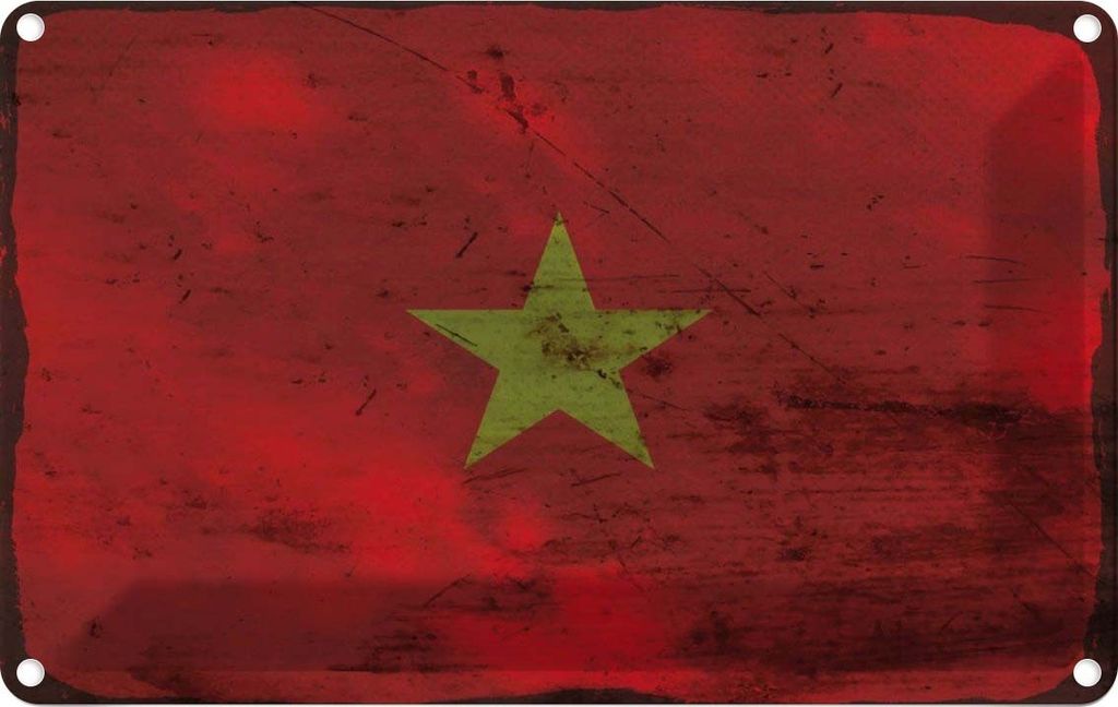 vianmo Blechschild 20x30 cm Vietnam Rost Flagge Fahne Wappen