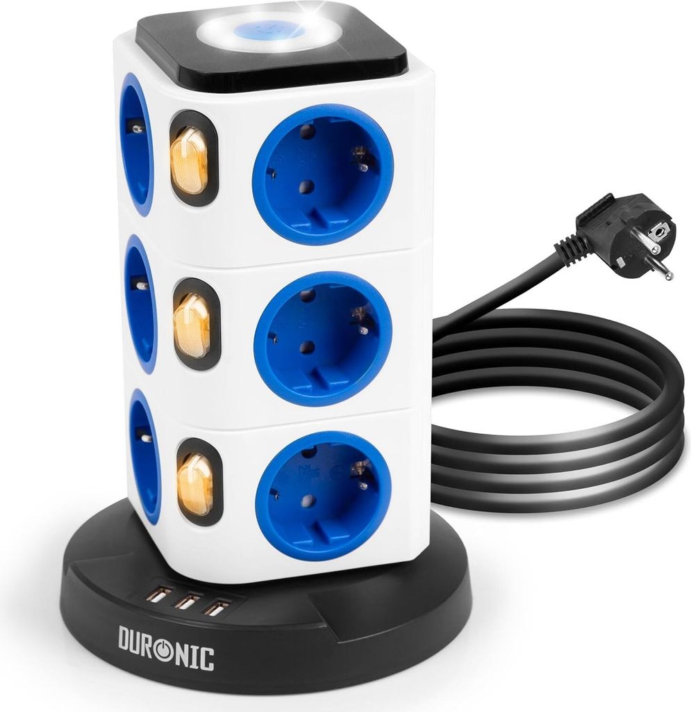 Duronic ET12L Mehrfachsteckdose | Steckdosenwürfel mit 3 Produktbild 