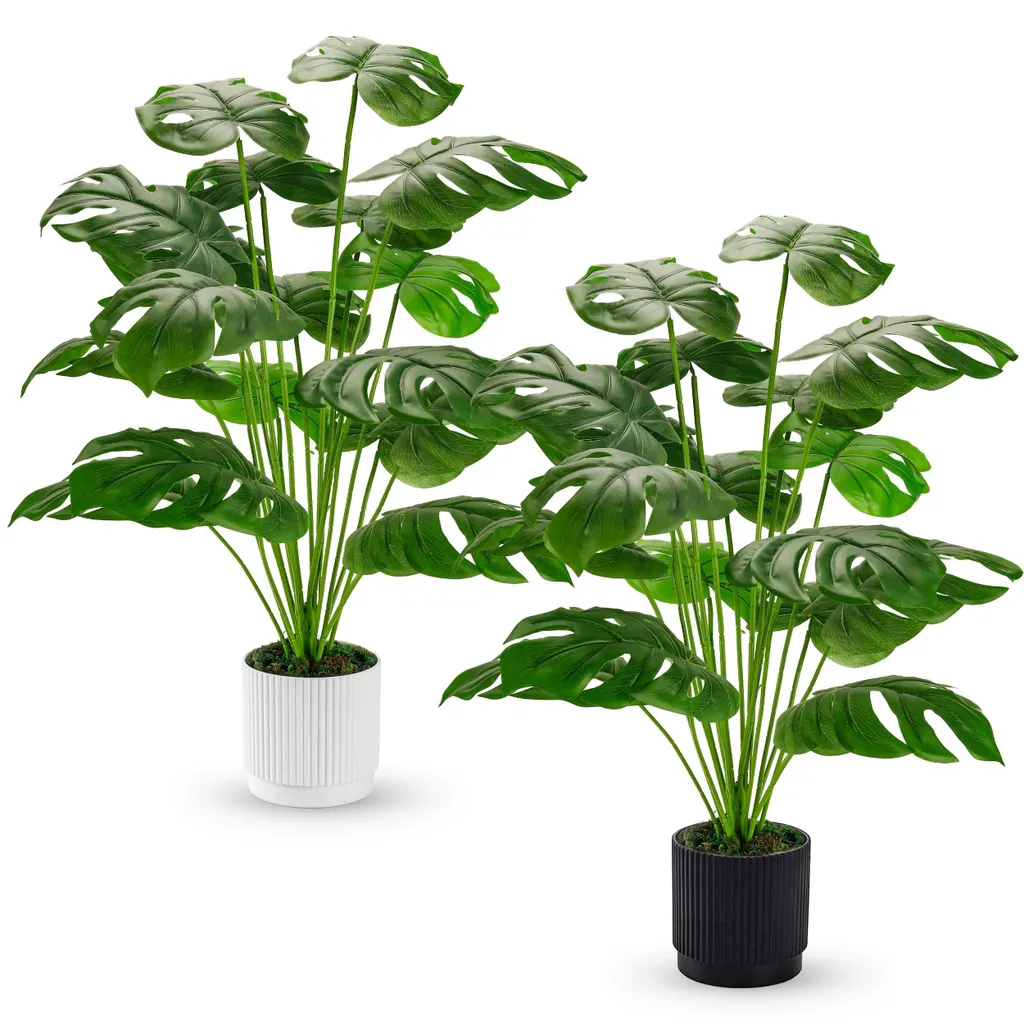 Grandes Plantes Artificielles de 71cm avec Feuillage Réaliste - Lot de 2