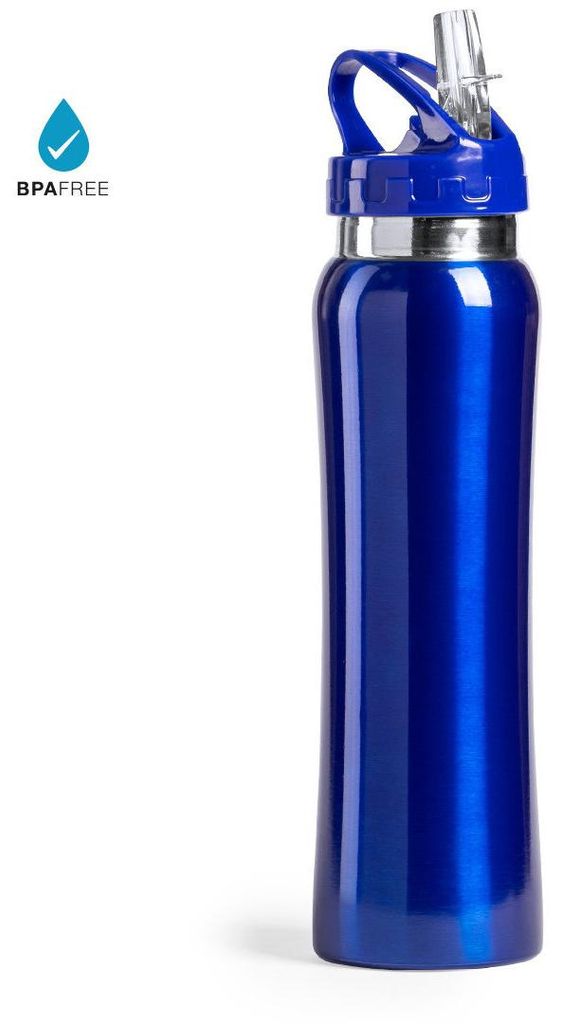 Trinkflasche/Wasserflasche Powerline - 800 ml - blau metallic - Edelstahl