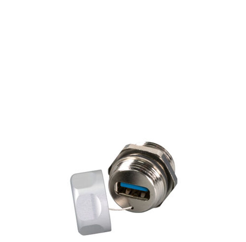 EFB-Elektronik USB3.0 IP67 Durchführungskupplung,Type A Buchse / Type A Buchse Service Port Hersteller: EFB Elektronik (IP67DFKUSBFLHS)