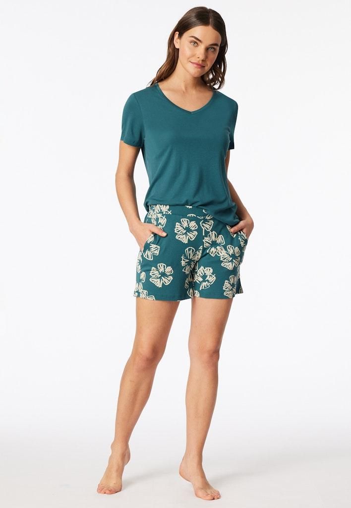 Schiesser Damen Schlafanzug kurz Gr. 40  grün Produktbild 