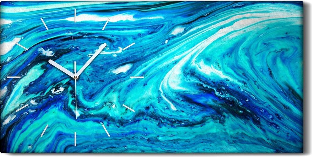 Wandbild Leinwand Bilder Wanduhr Geräuschlos 60x30 Malerei Abstrakte Kunst - weiße Hände