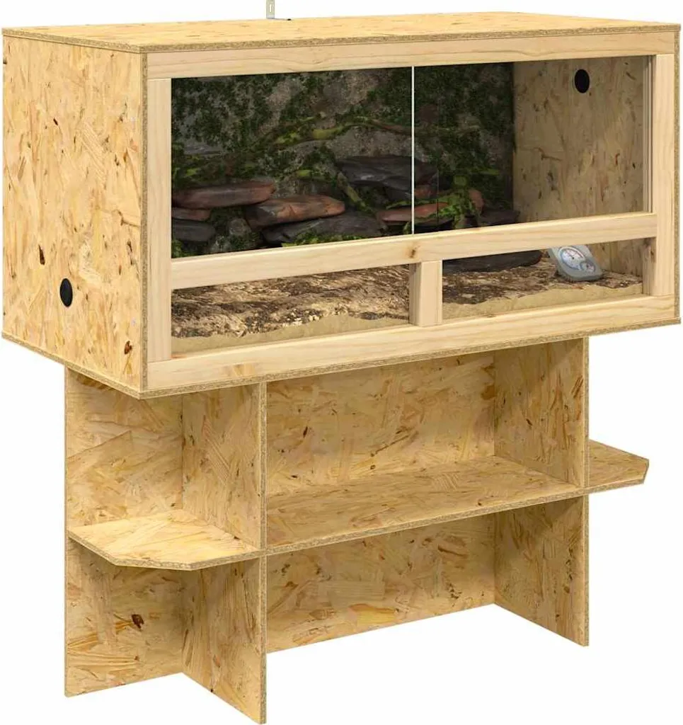 Grand Vivarium en Bois OSB 100x50x100 cm - Terrarium Marron Haute Qualité