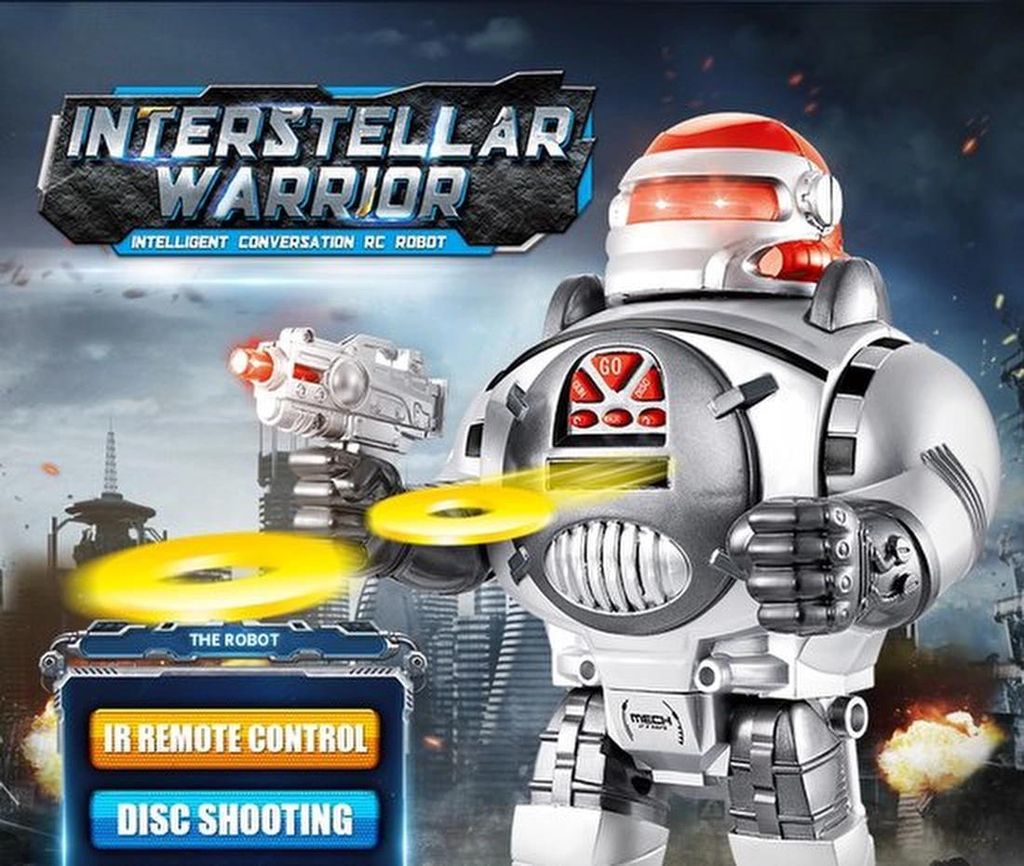 RC tanzende und schießende Robot mit Infrarot-Fernbedienung, Licht, Musik und programmierbaren Funktionen, 32cm x 22cm