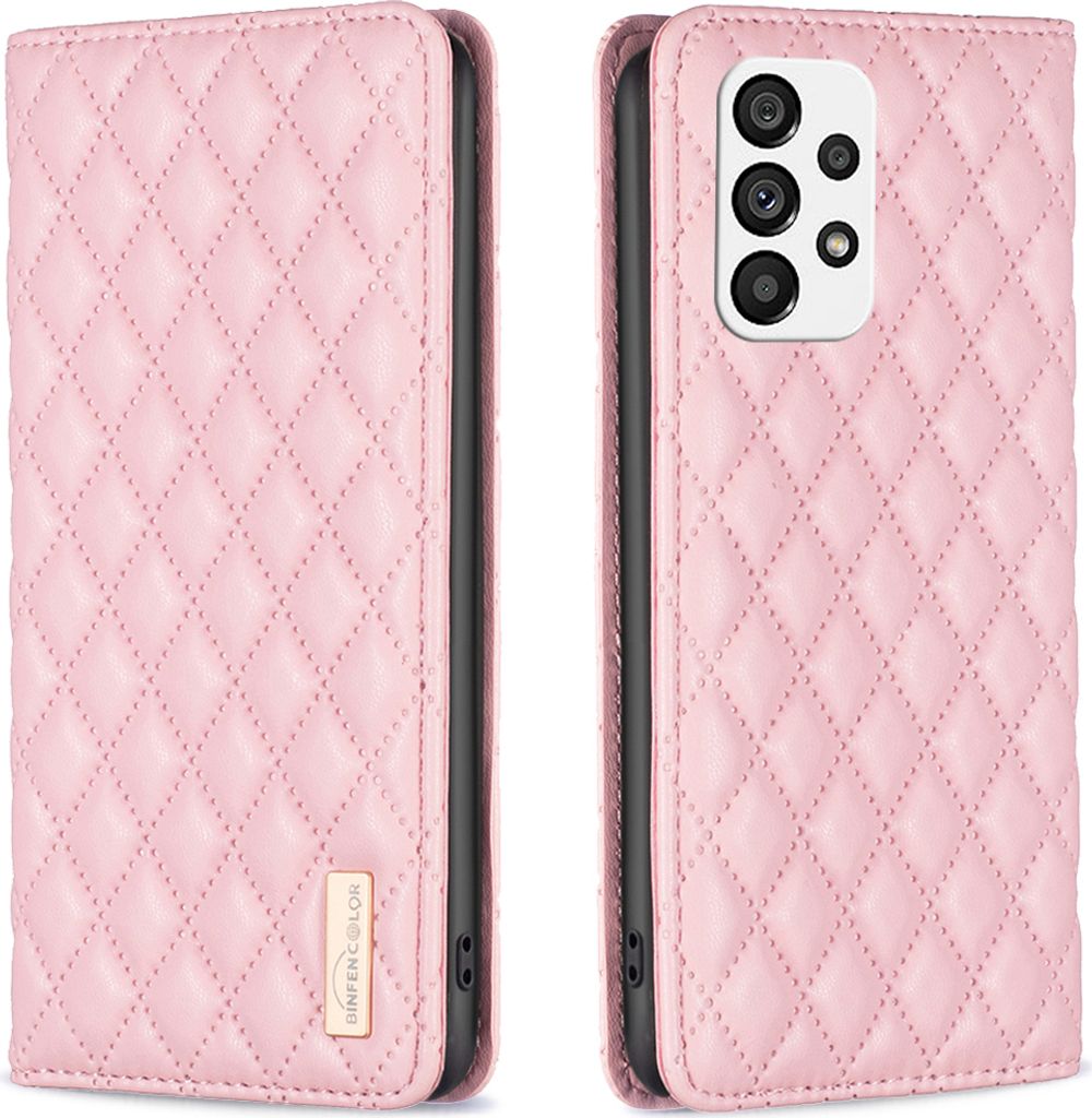 Galaxy A73 5G Hülle, Elegant Bookstyle Flip Leder Kartenfächer Schutzhülle mit Ständer für Samsung Galaxy A73 5G Pink