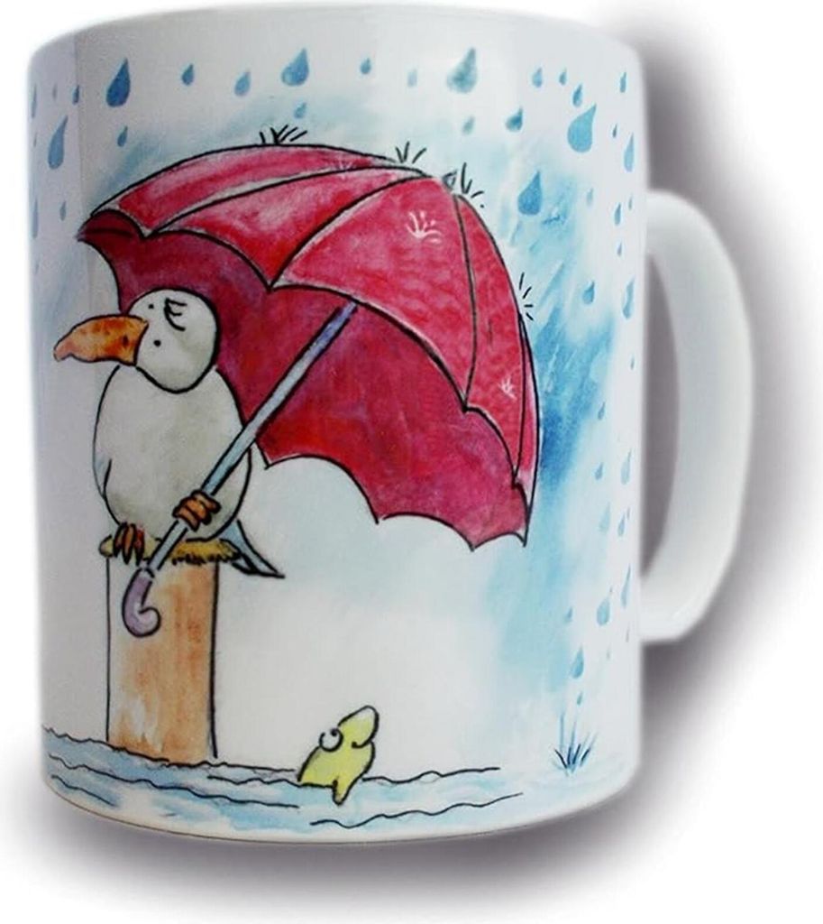 Motivbecher Kaffeebecher Möwe Grüße von der Waterkant 350 ml