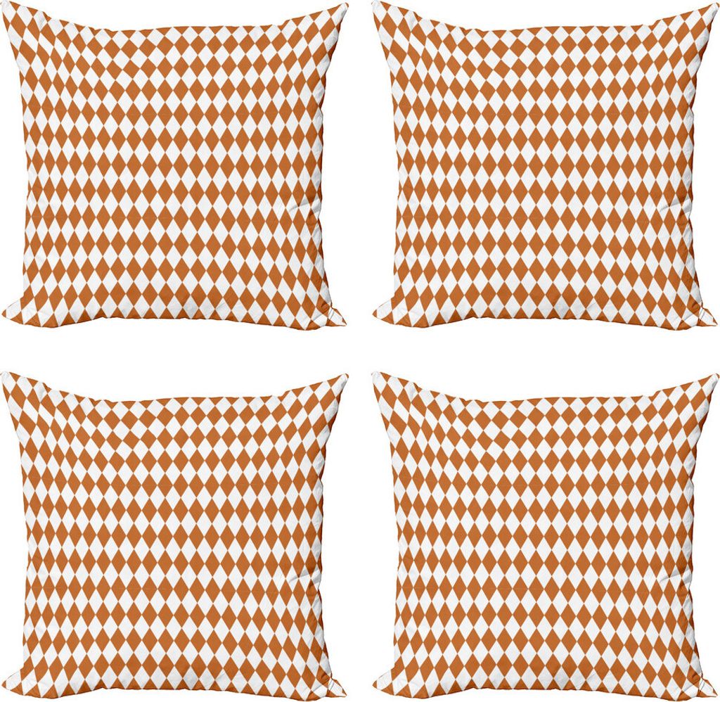 ABAKUHAUS Geometrisch Kissenbezug Set (4 Stück), Retro und Monotone-Layout, Moderner Doppelseitiger Digitaldruck, 60 cm x 60 cm, Pale Vermillion W...