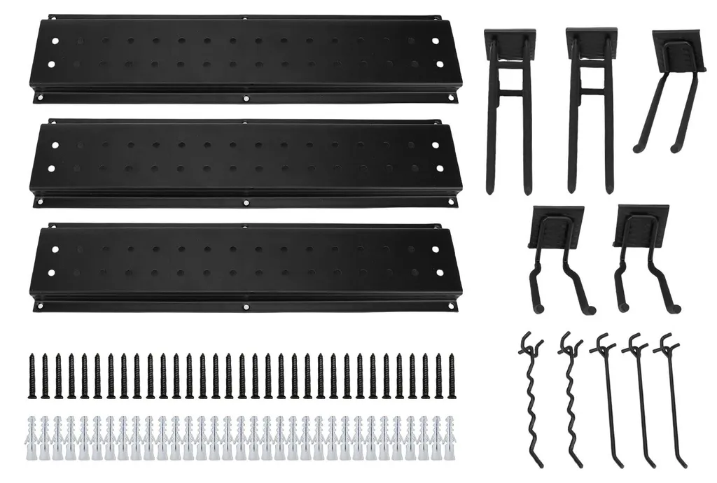 Rangement mural d'outils 125cm avec 10 crochets amovibles pour pelles