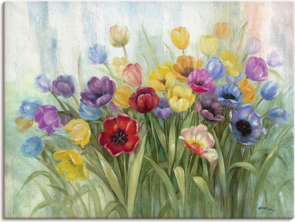 ARTland Leinwandbild Tulpenwiese I Größe: 60x45 cm