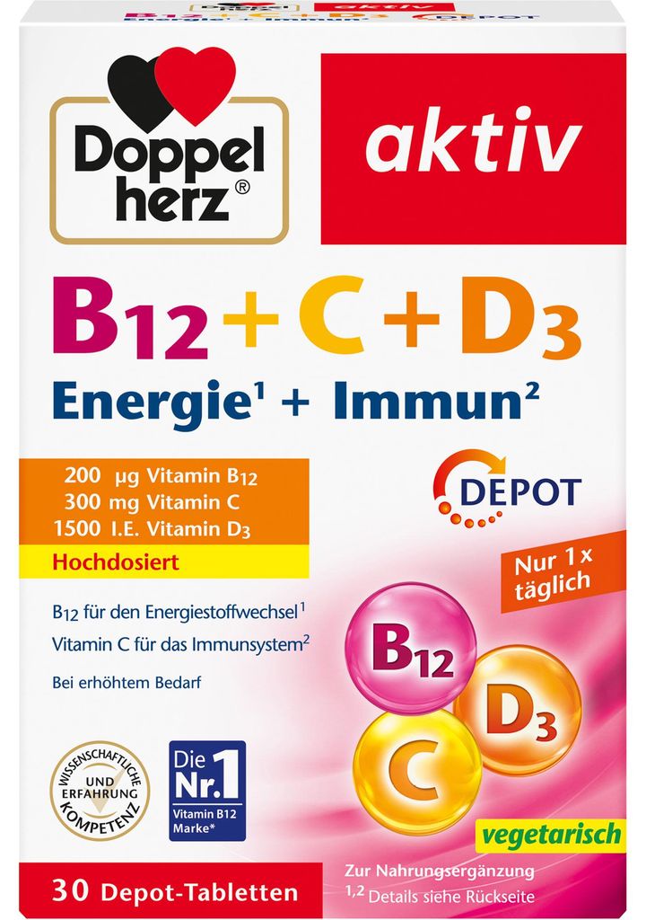 Doppelherz B12 + Calcium + D3 Depot (30 er ) Image du produit 