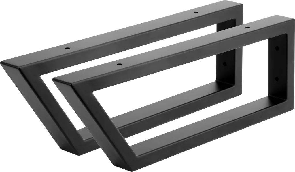 2x Staffe Lavabo Parete SCHRÄG 450mm Nero Opaco Berlin