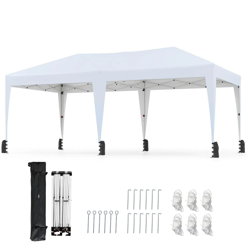 Tente de jardin 3x6m stable et robuste contre le vent avec 6 lests pro
