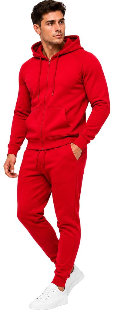 Herren Jogginganzug einfarbig 100% BW 586 Rot 3XL Produktbild 
