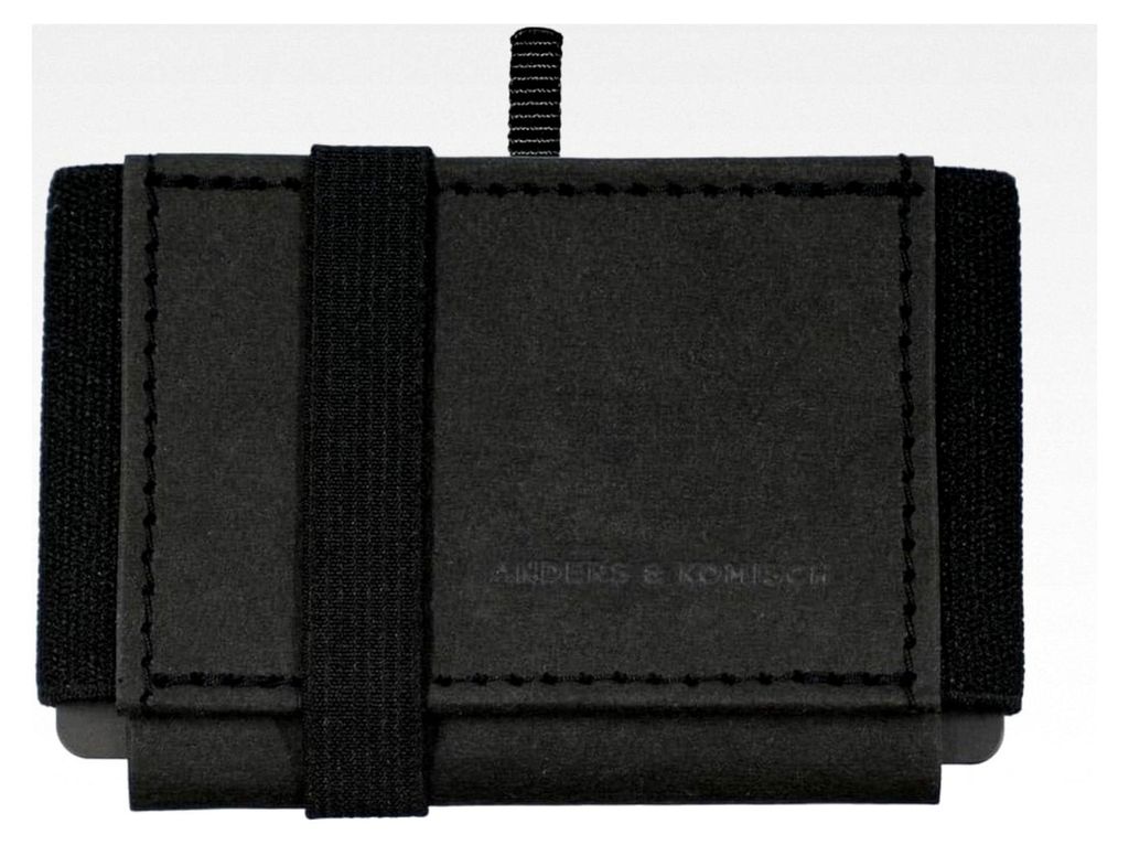 MINI PRO Geldbörse mit Münzfach für Herren - Kleiner Geldbeutel für Damen nachhaltig und praktisch - Minimal Wallet (Schwarz) 9 x 5,5 cm