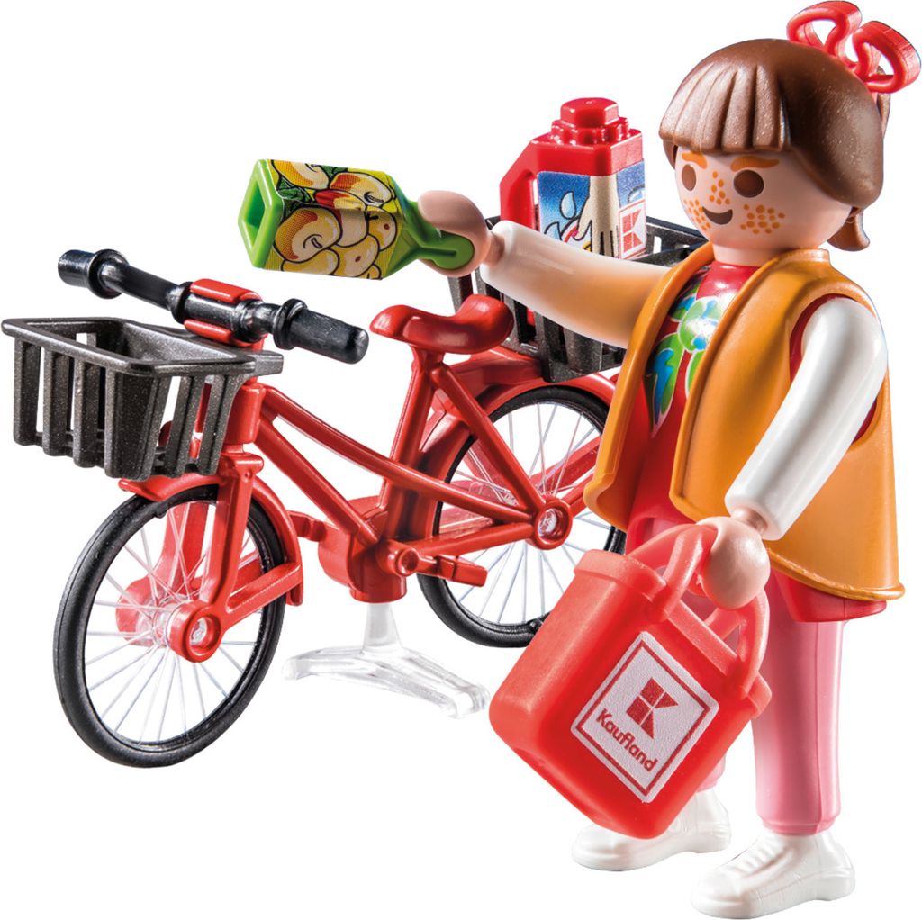 PLAYMOBIL Kaufland 71390 Einkäuferin mit Fahrrad Produktbild 