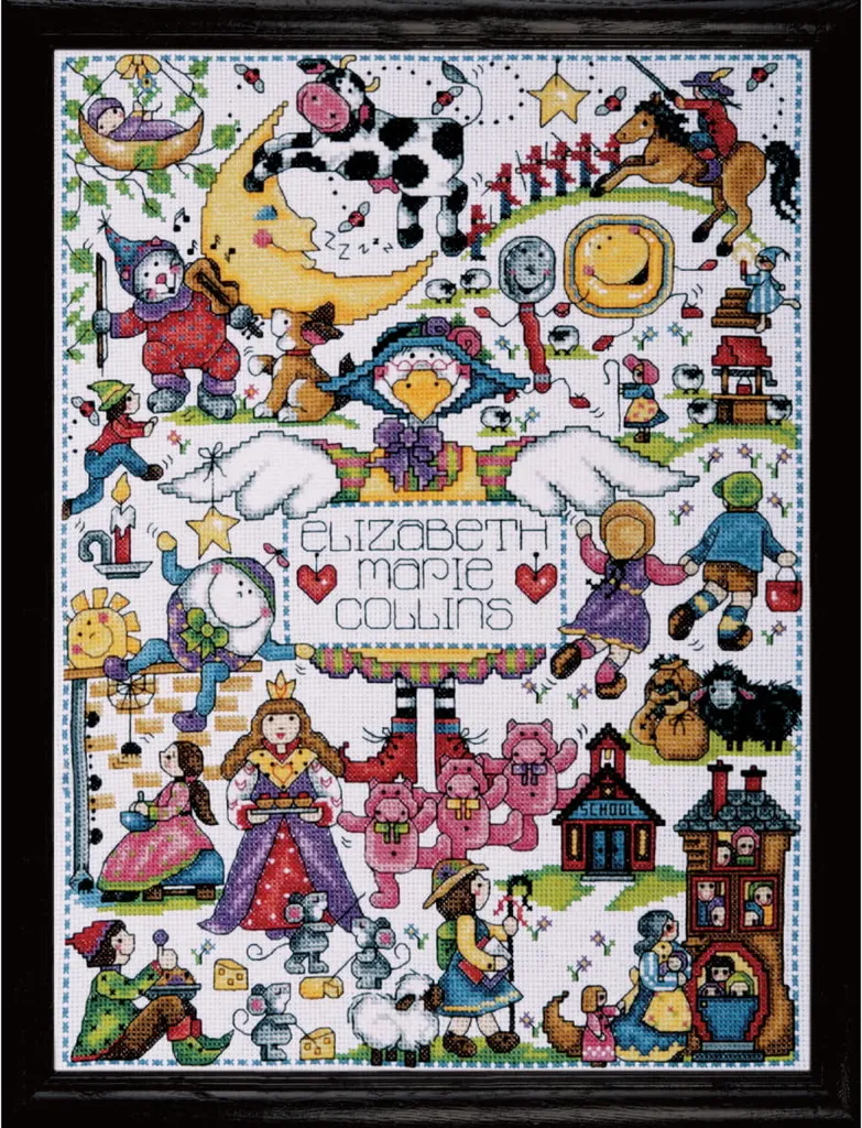 Kit punto croce contato Design Works "Nursery Rhymes", 28x38cm