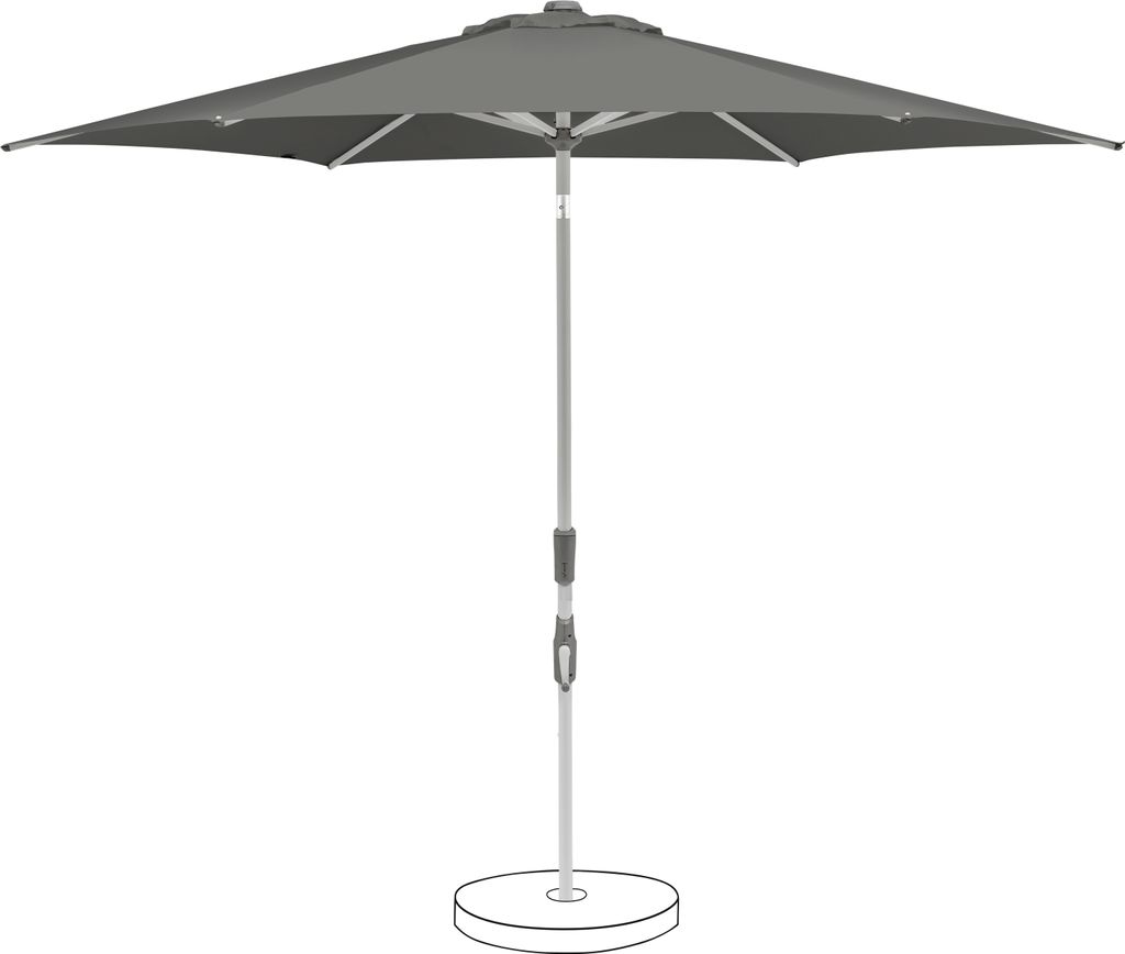 Suncomfort by Glatz Sonnenschirm Mittelstockschirm Slide, Ø 300cm , rund, Farbe Anthrazit - Stone grey