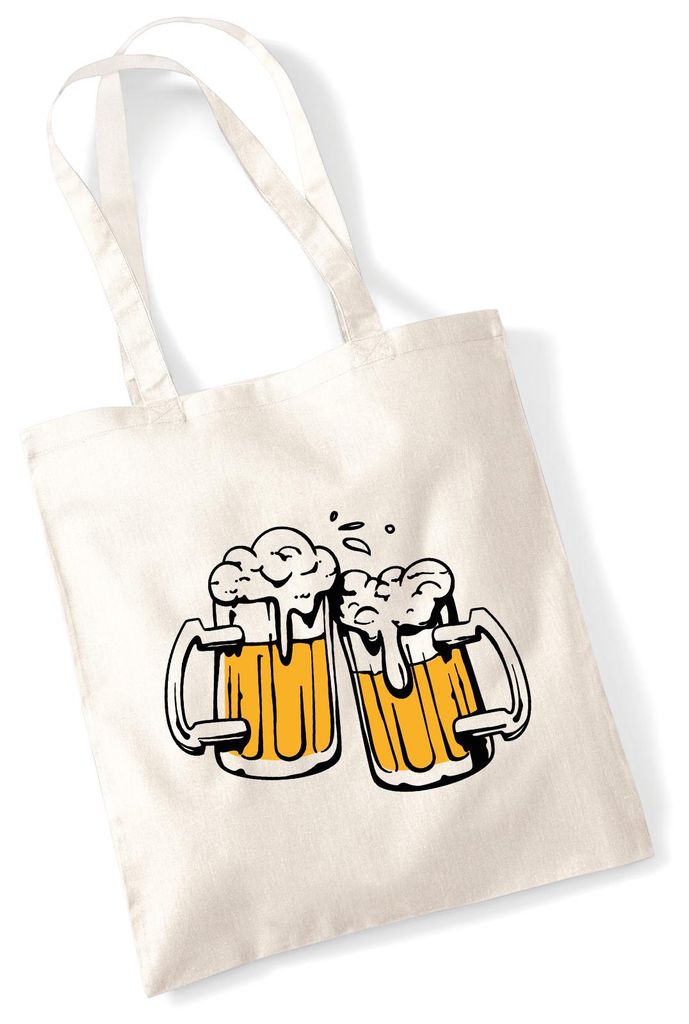 Huuraa Jutebeutel Bierkrüge anstoßen Schützenfest 10 Liter Natural Baumwolle Tasche Geschenkidee