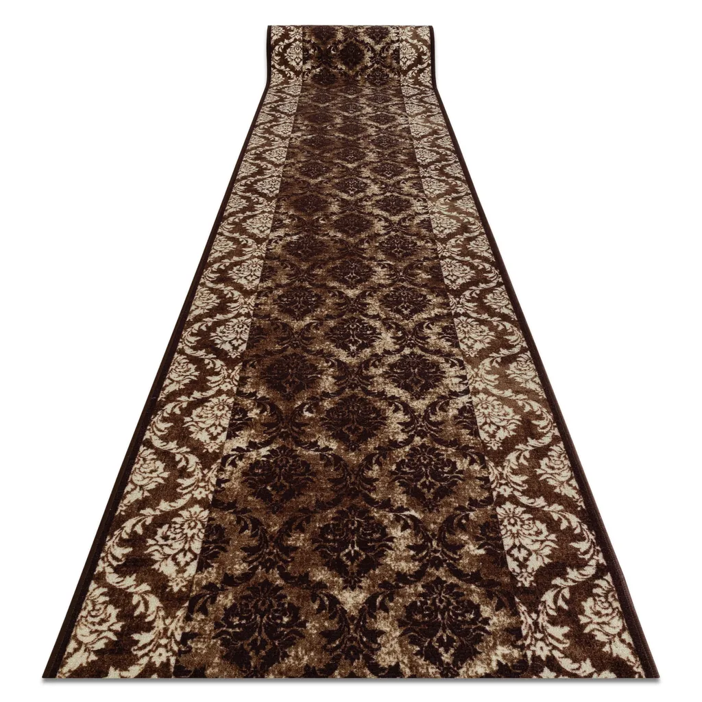 Grand tapis de passage pour couloir ROMANCE marron - Confort 100x220cm