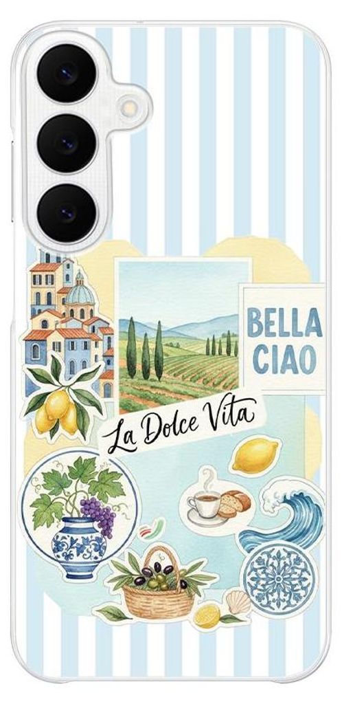 Hartschalenhülle für das Samsung Galaxy A25, kompatibel mit MagSafe, transparent, Urlaub in Italien, italienische Spezialitäten, La Dolce Vita