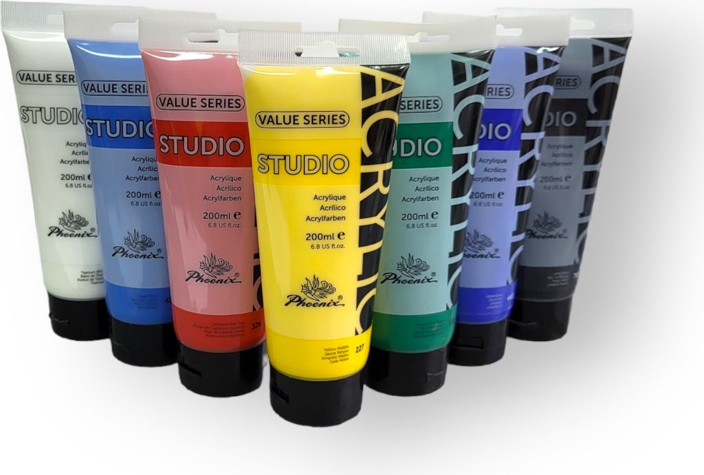 Akrylfarben Phoenix — Set mit 7 beliebten Farben (7 x 200 ml)