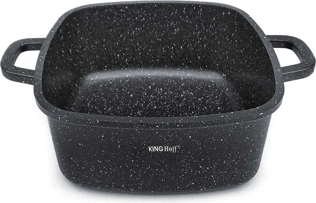 KINGHOFF Pentola In Marmo 5,6 L Con Coperchio In Vetro - 26 Cm, Rivestimento Antiaderente COOKMARK, Adatta A Induzione, PFOA Free - 2