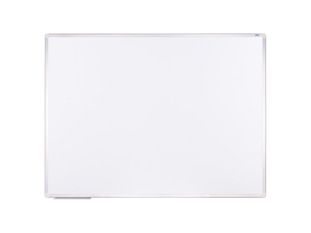 A white magnetic board with a silver aluminum frame, presented against a white background.