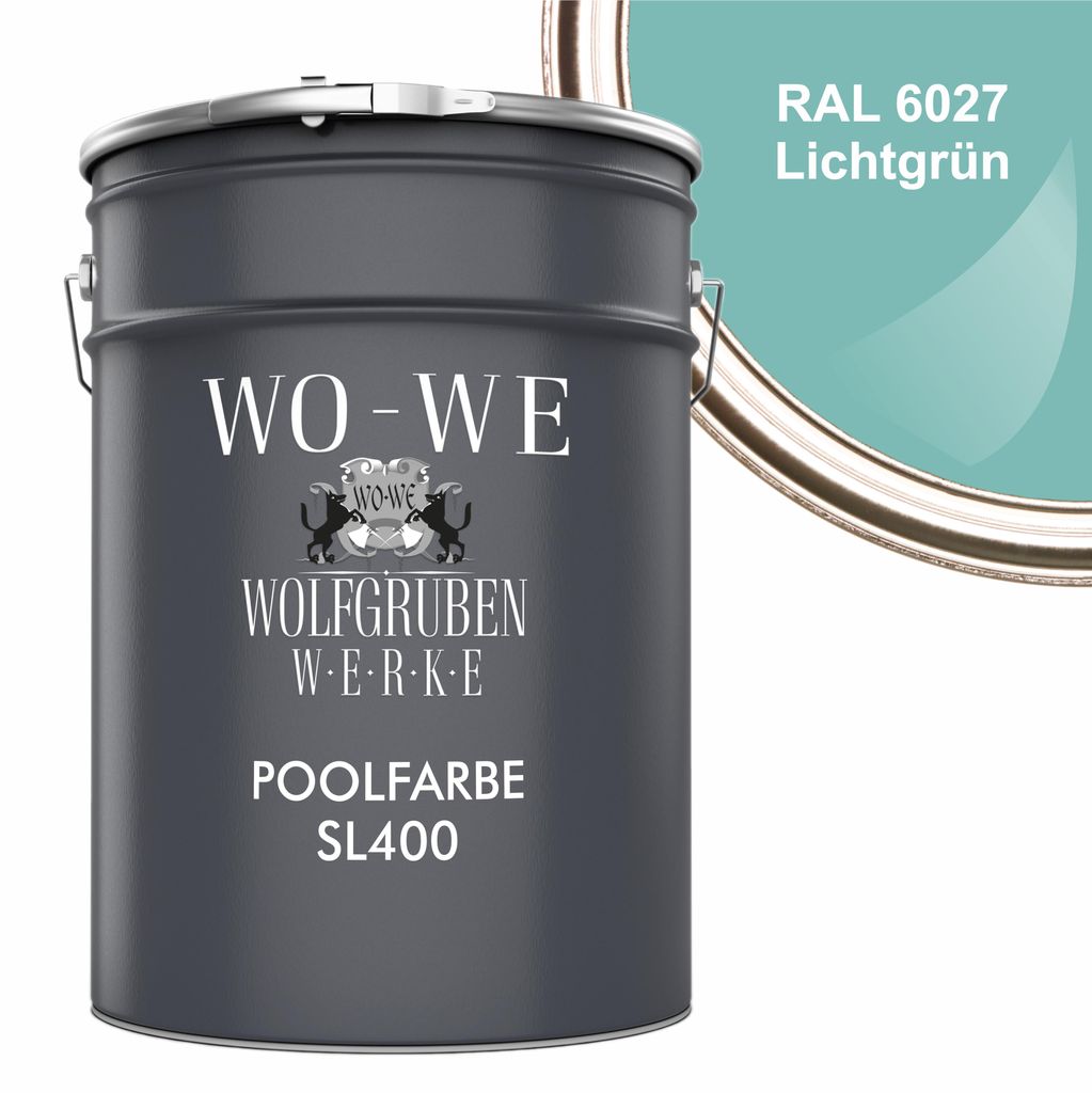 Schwimmbadfarbe Poolfarbe Schwimmbeckenfarbe SL400 Lichtgrün ähnl. RAL6027 - 5L