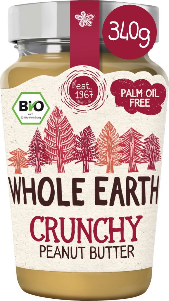 Whole Earth Bio Peanut Butter Crunchy Erdnussbutter Packung 340g