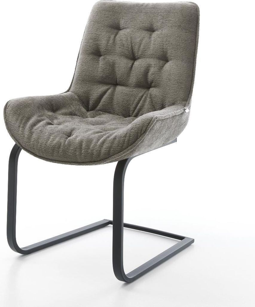 DELIFE Freischwinger Taimi-Flex Bouclé Soft Schlamm Freischwinger flach Schwarz