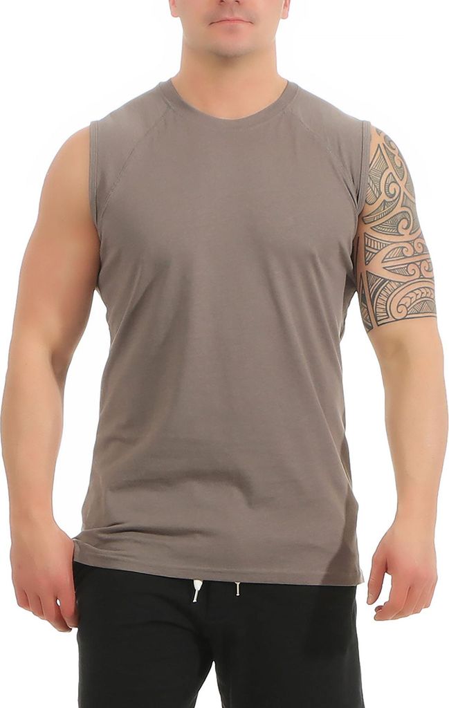 Mivaro Herren Tank Top aus Baumwolle in Anthrazit - ärmelloses Basic Shirt mit Rundhals, Regular Fit, Größen S bis XXL