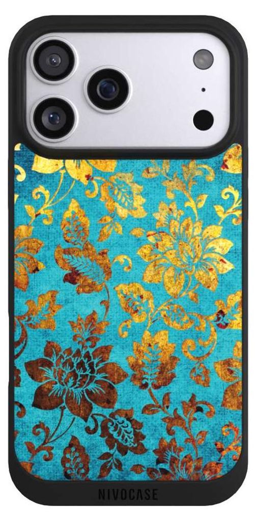 NIVOCASE Handyhülle für Apple iPhone 17 Pro Max Hülle NIVOpure Case Schwarz Blumen Ornamente Vintage