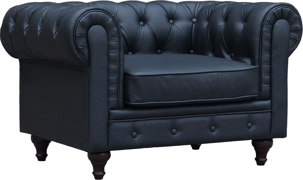 Chesterfield Sessel "Aliza" - 111 x 82 x 70 cm - Schwarz Produktbild 