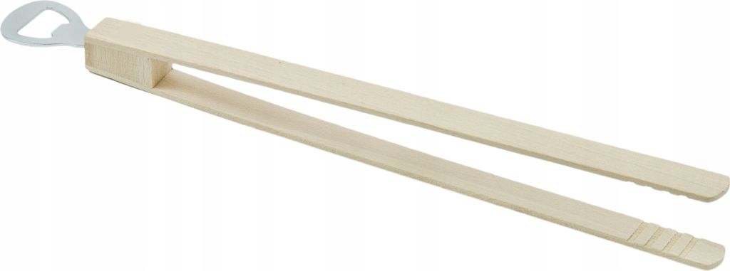 Grillzange mit Flaschenöffner aus Holz