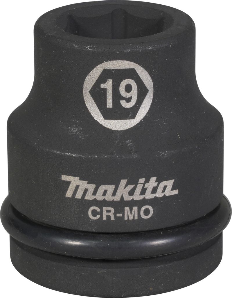 Makita E-22230, Steckschlüsselbuchse, Schwarz, 1 Kopf/Köpfe, 3/8", Metrisch, 19 mm