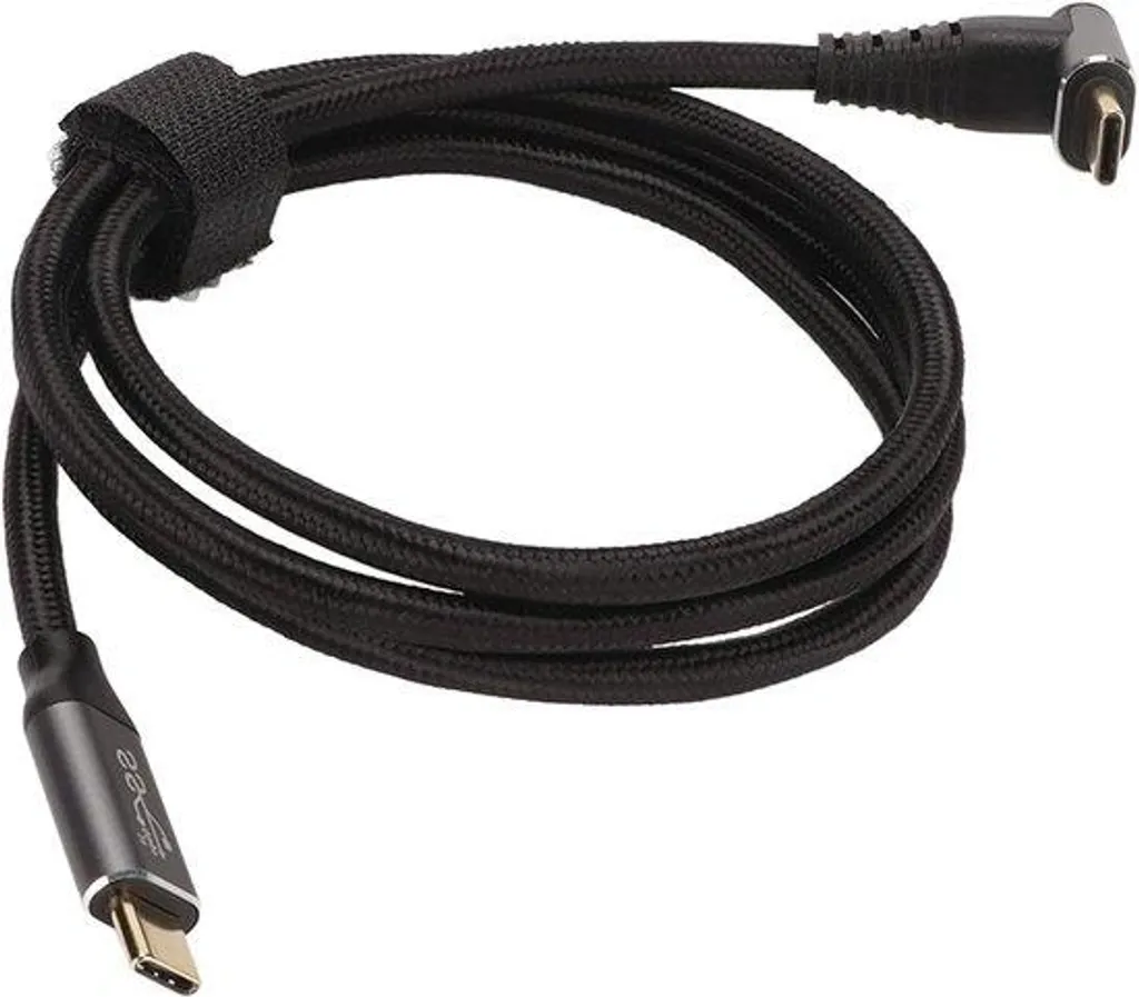 Câble USB-C gaming à angle droit 90°, nylon noir 1m pour smartphone