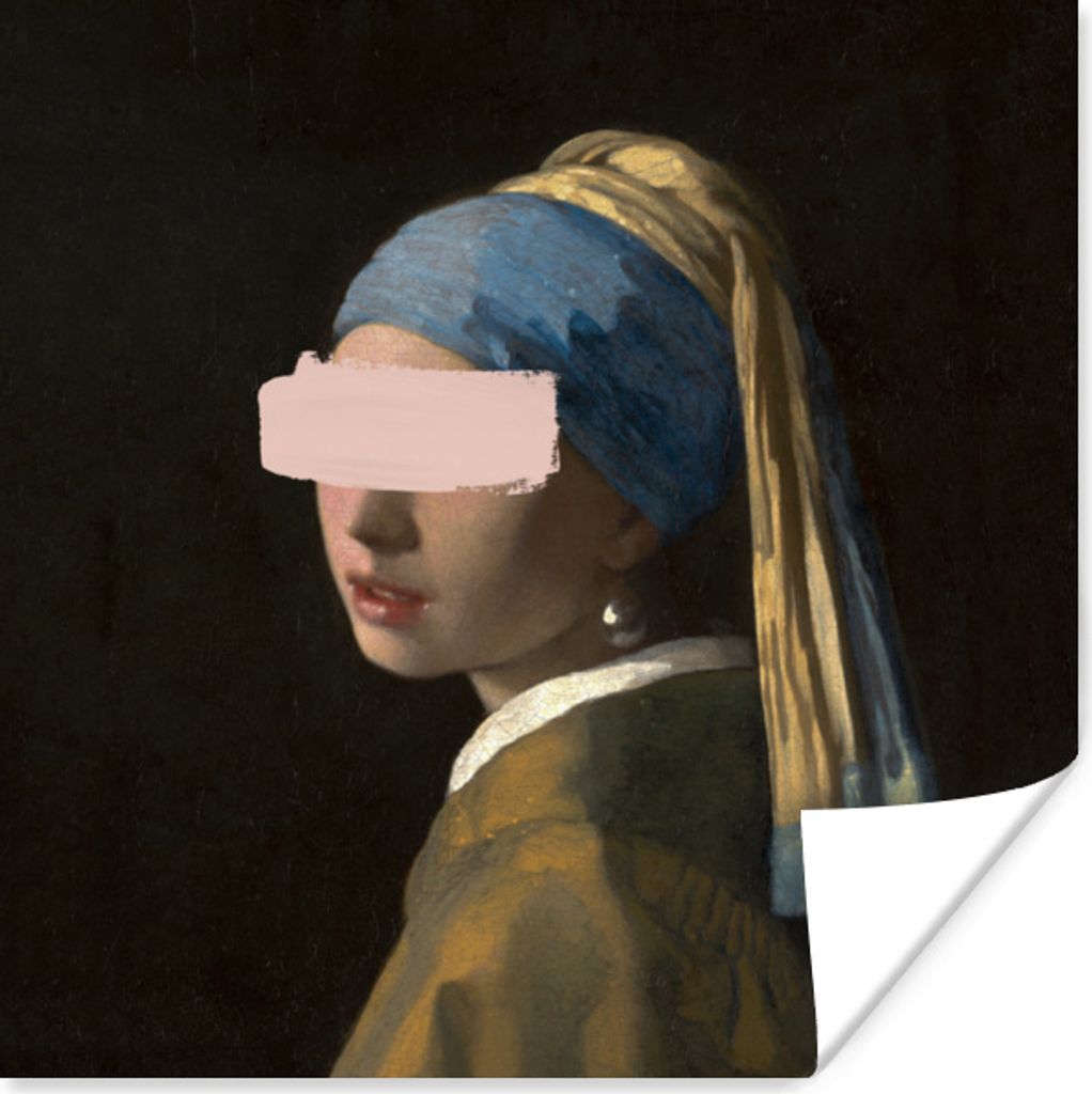 MuchoWow Poster Mädchen mit Perlenohrring - Vermeer - Kunst 100x100 cm - Babyzimmer