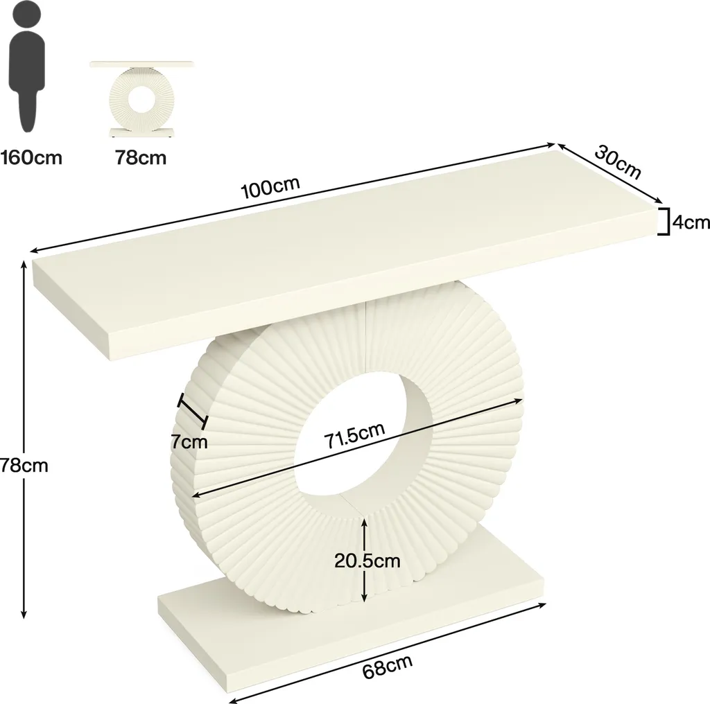 Table console moderne Tribesigns de 100 cm avec piétement géométrique