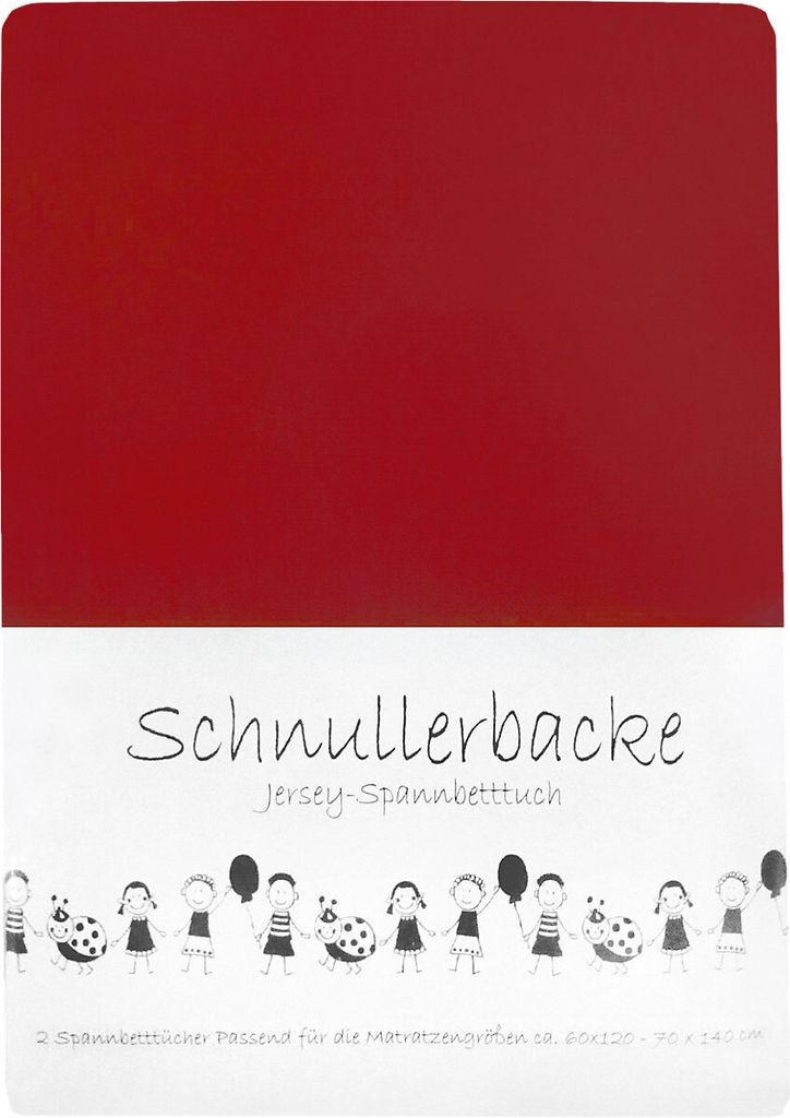 Baby Jersey Spannbetttuch Schnullerbacke 60/120 - 70/140 cm rot