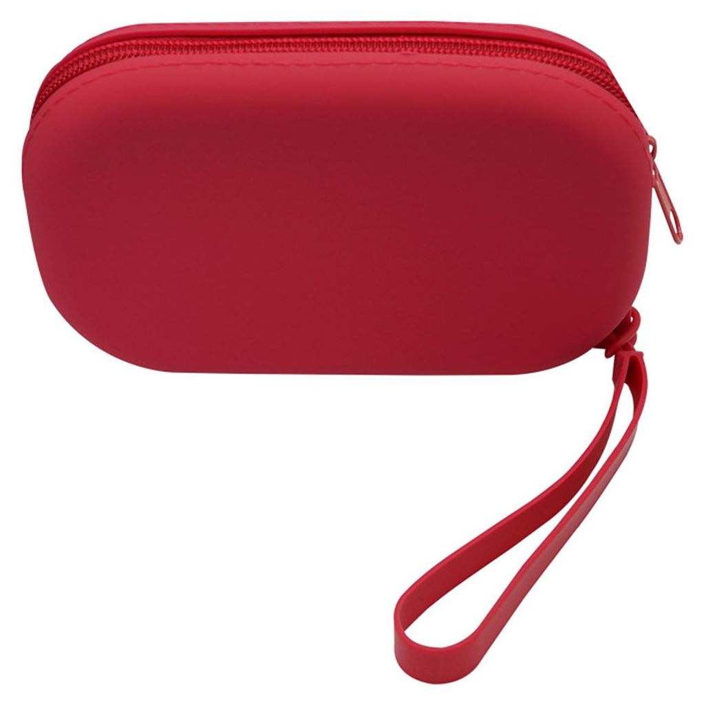 Ovale Silikon-Kosmetiktasche, wasserdicht, tragbar, mit Reißverschluss, ideal für Reiseutensilien wie Kosmetikartikel, Lippenstifte, Schlüssel u...