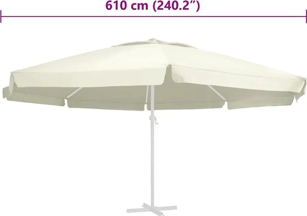 Toile de rechange pour parasol vidaXL 600 cm couleur sable - 4