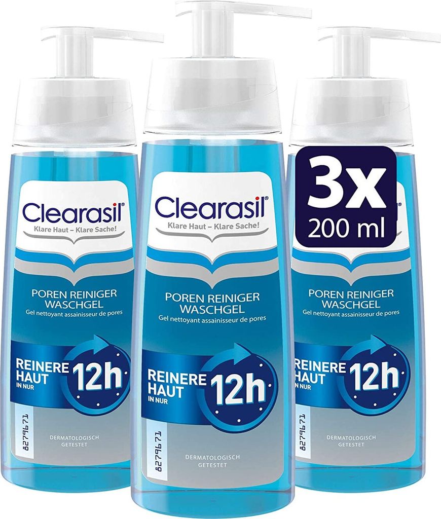 Clearasil Poren Reiniger Waschgel 3 x 200ml Produktbild 
