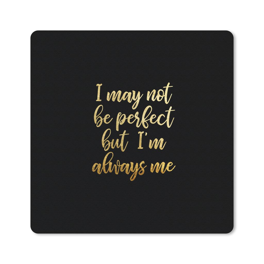 MuchoWow Mauspad Mousepad Selbstvertrauen - Gold - Schwarz 30x30 cm - Mousepads - Maus Mat - Pad - Mausunterlage - Gaming
