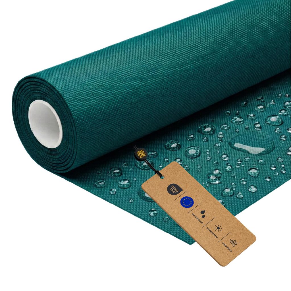LOMIQ Polyesterstoff Wasserdicht, 100x150 cm, Lagune, 366 g/m2, Meterware Stoff Outdoor, Reißfest & Pflegeleicht, Material für Markisenstoff, Seg...