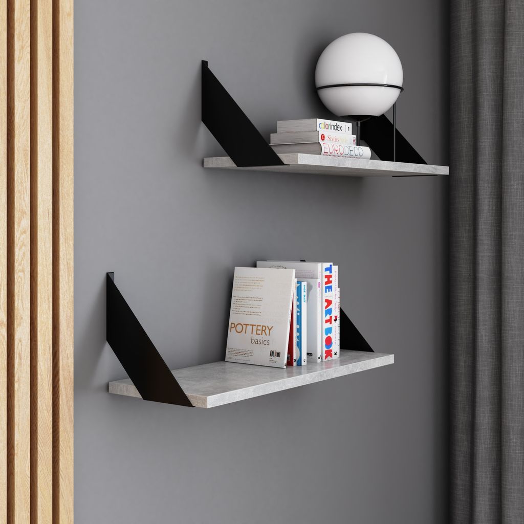 AKKE Beton Hängeregal FLAT modern LOFT-style LxB: 80x20 cm